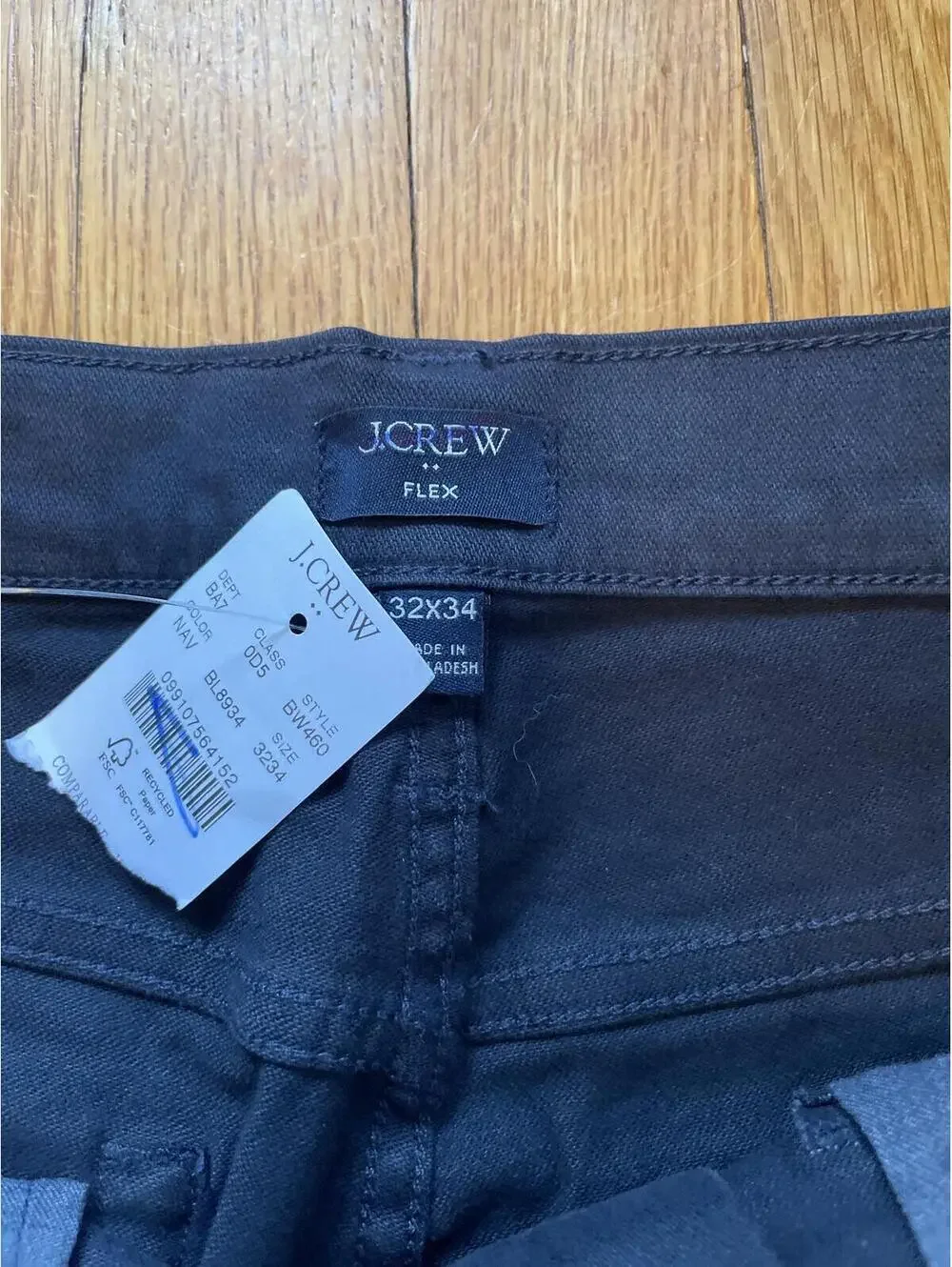 J. Crew Men's Navy Blue Straight Fit Garment Dyed Jean Flex 32x34 New With Tags